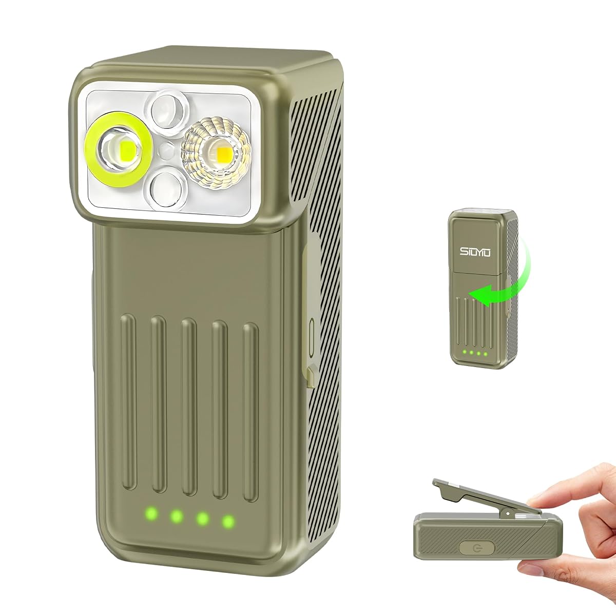 Siuyiu Rechargeable EDC Flashlight Clip-on Light, 500 Lumens Portable Mini
