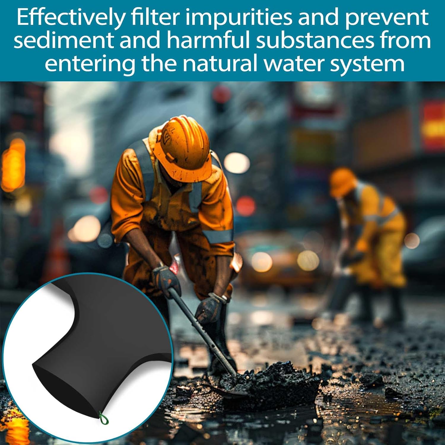 Non Woven Geotextile Fabric Filters Dewatering Bags 5 * 15FT DeWatering Filter Construction Bags for Sediment, Oil, Silt, Sludge Dredging, Construction Sites
