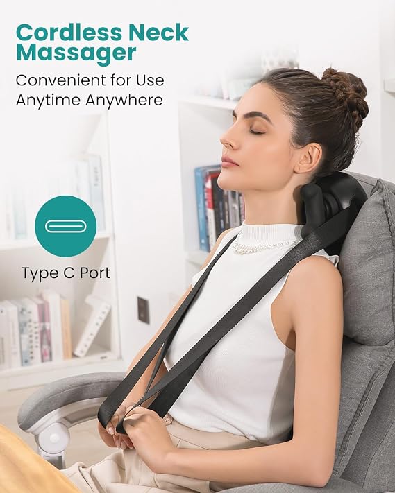 Nekteck Cordless Neck Massager for Neck Shoulder Pain Relief