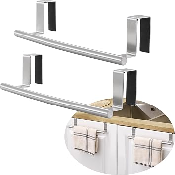 KES Over The Cabinet Door Towel Rack, Kitchen Towel Holder, 2 Pack