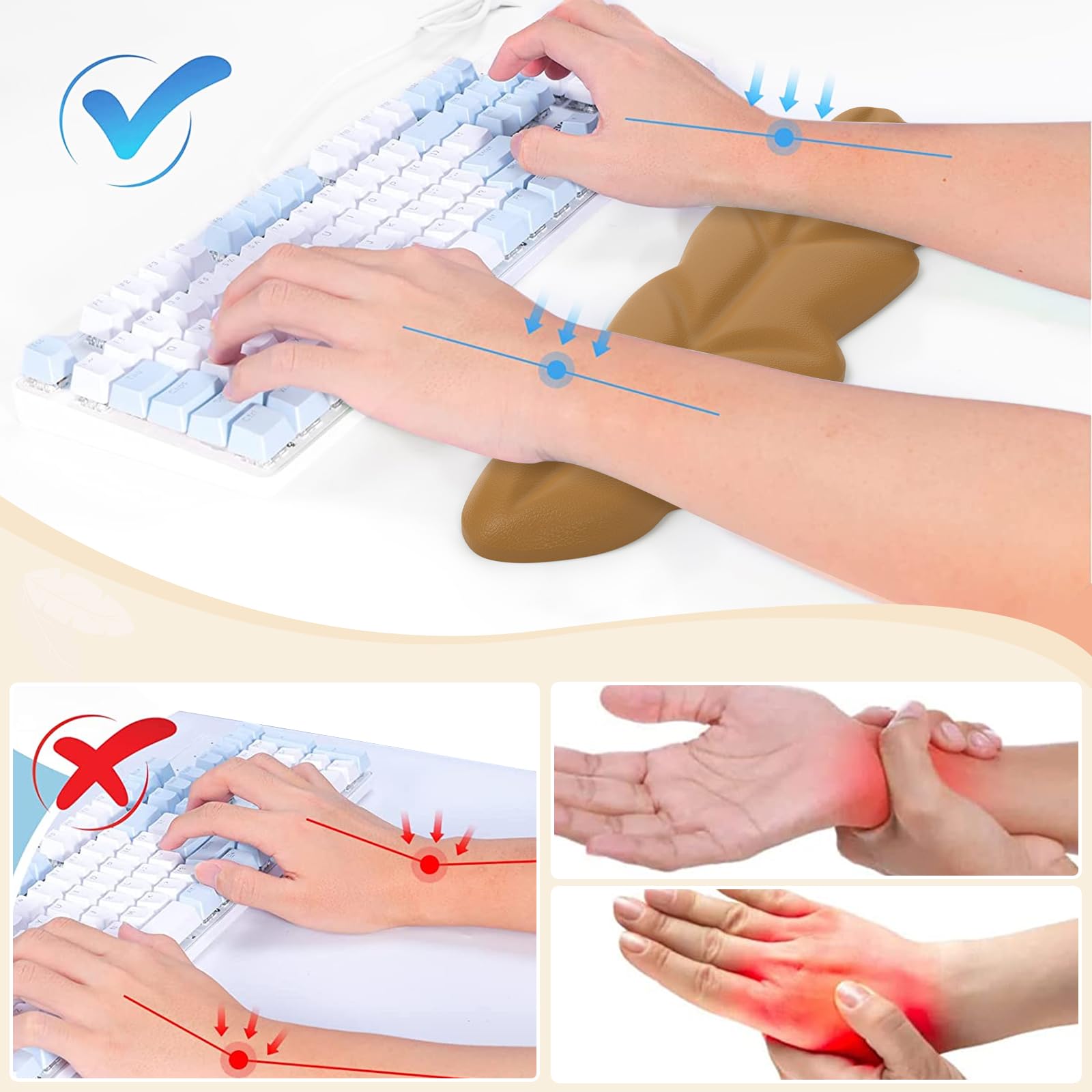 iCasso Keyboard Wrist Rest Set, Ergonomic Memory Foam