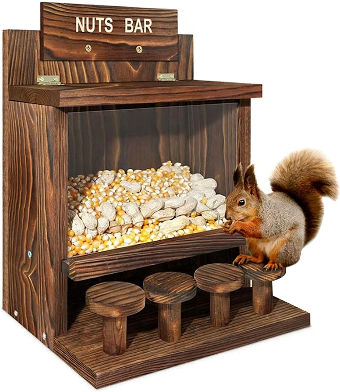 Traditional Look Wildlife Food Container for Outdoor Use Wall or Tree Mounted Nature Observation Feeder Animal Garden Feeder