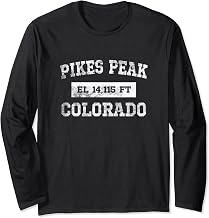 Pikes Peak Colorado T Shirt Elevation 14115 Feet Long Sleeve