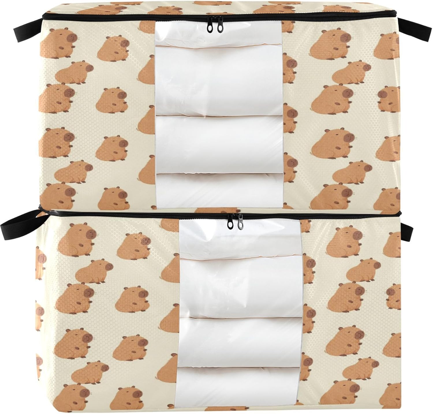 linqin 2 Pack Capybaras Calm Underbed Storage Container
