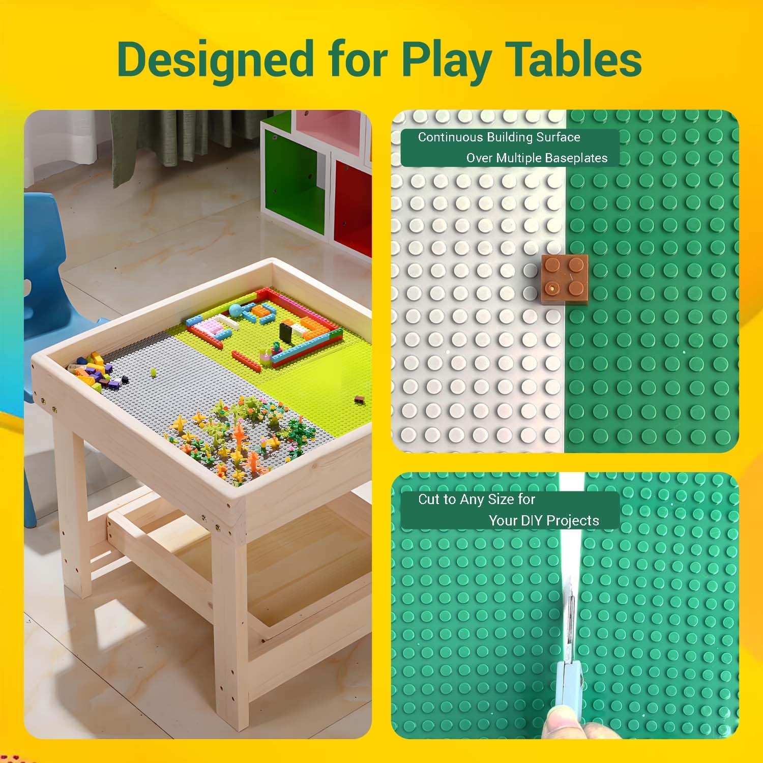 8 Pack Classic Baseplates Building Plates, Baseplate 10" x 10" Multicolored image 5