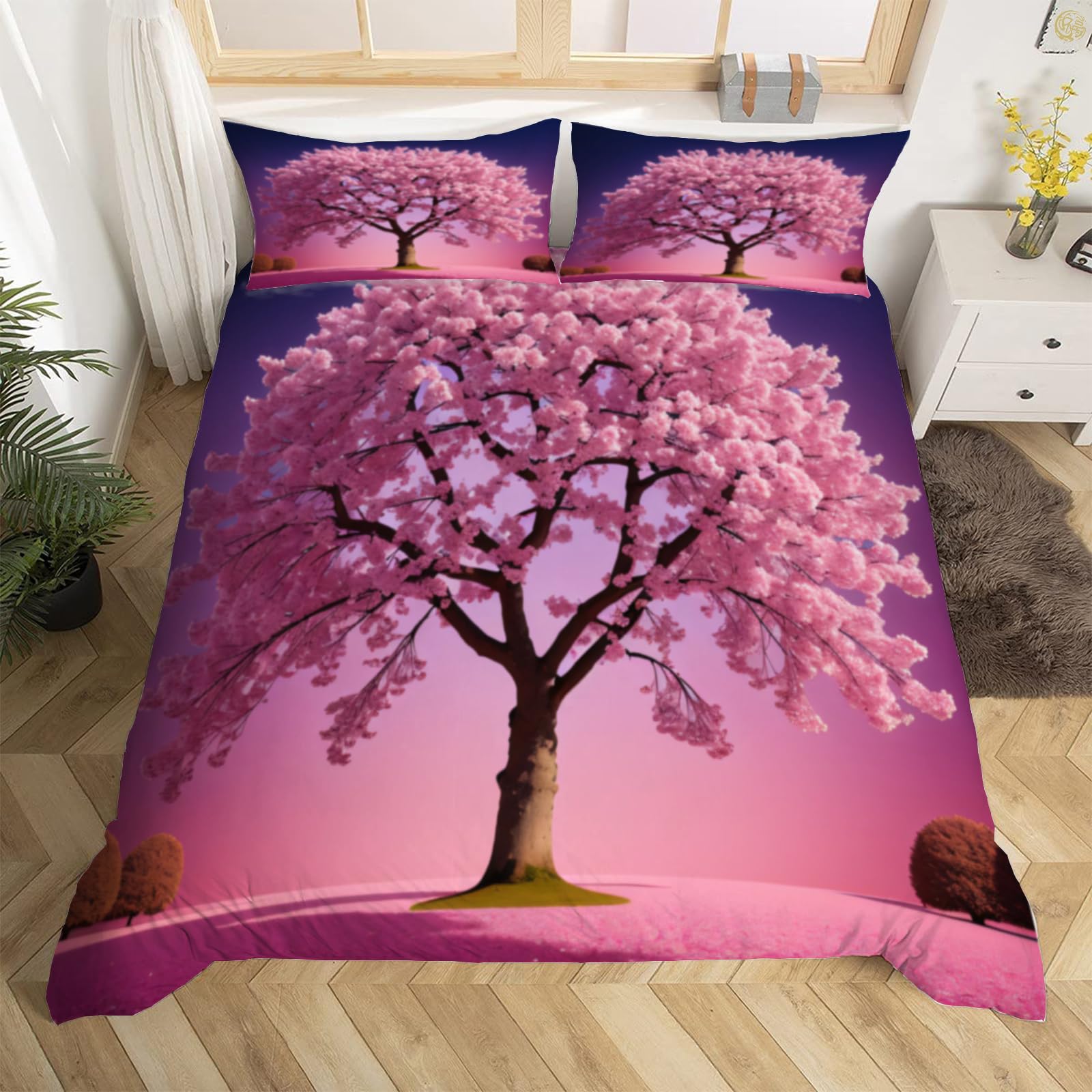 Housse de couette avec fermeture éclair pratique et motif 3D pour grand lit double