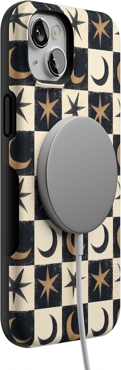 Casely iPhone 14 Case | Mystic Moonstar | Black Celestial | Bold Protective Design | MagSafe Compatible Design