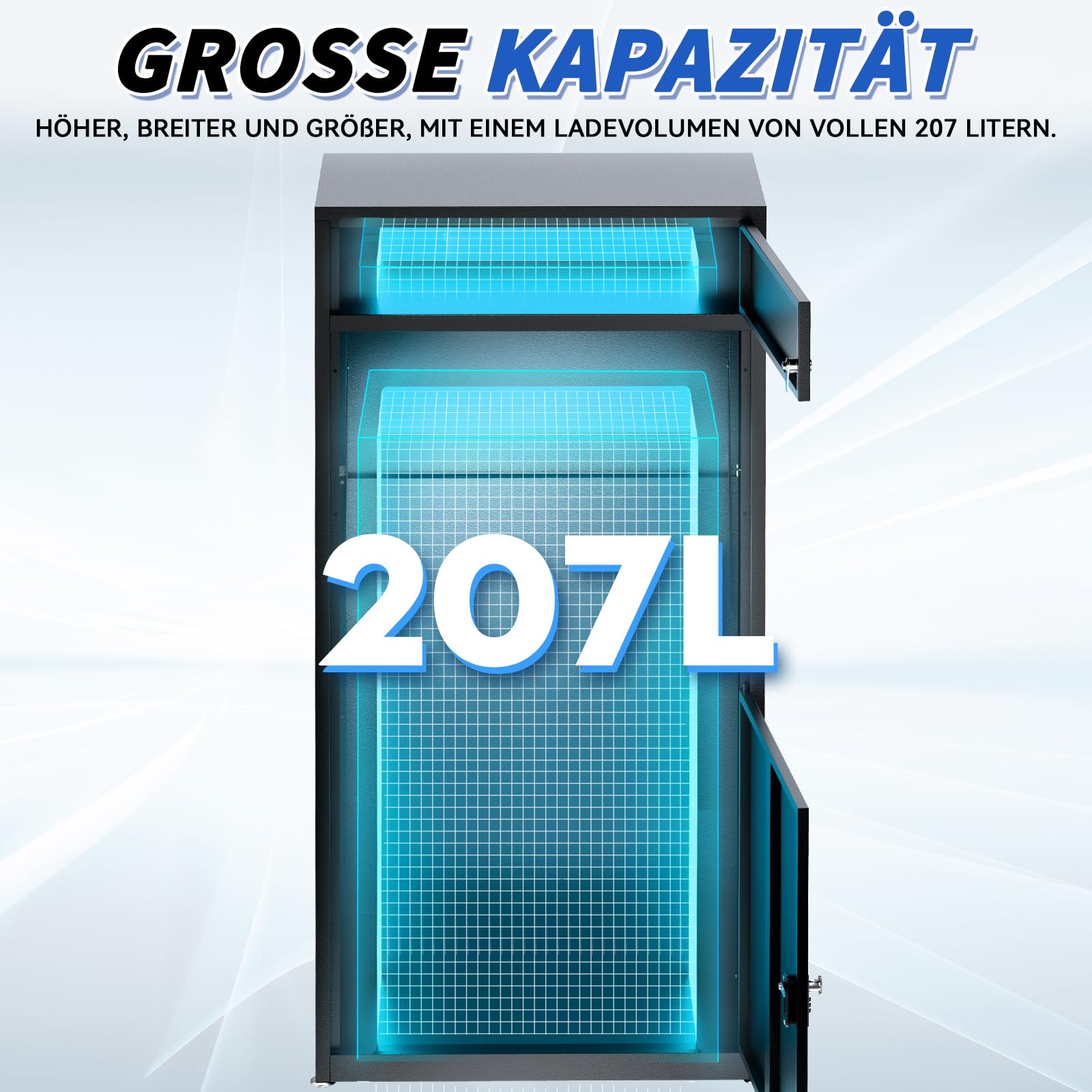Buzón para exteriores, buzón para paquetes, con cerradura de combinación, acero automotriz, con recubrimiento de polvo, con función impermeable y antirrobos (50 x 38 x 120 cm)