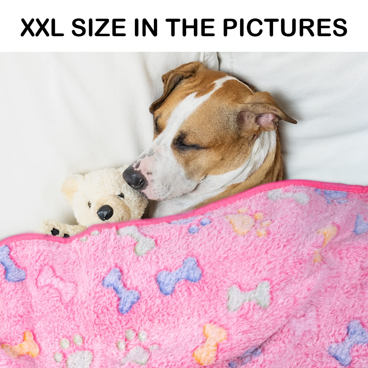 Dono 1 lot de 3 couvertures pour chiens de grande taille, 152,4 x 127 cm, couverture polaire super douce et moelleuse avec imprimé os de pattes, couverture pour grands chiens, couverture douce pour