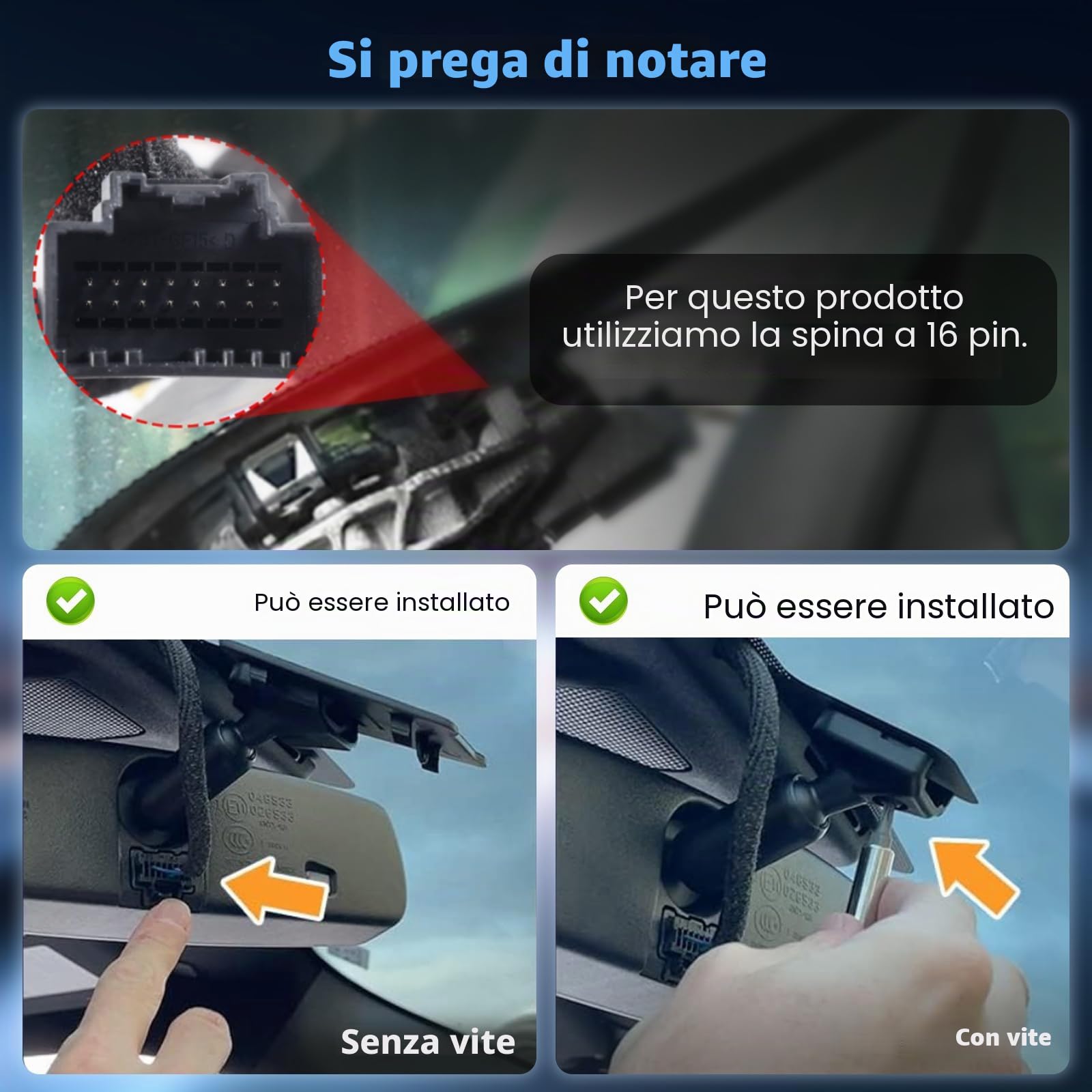 Dashcam Per Mazda CX-5 2019-2025 e CX-9 2020-2024 DashCam 4K con WiFi di Qualità OEM, con App di Controllo, Funzione di Visione Notturna, Telecamera di Retromarcia e Sensore G; Include Scheda TF 64GB