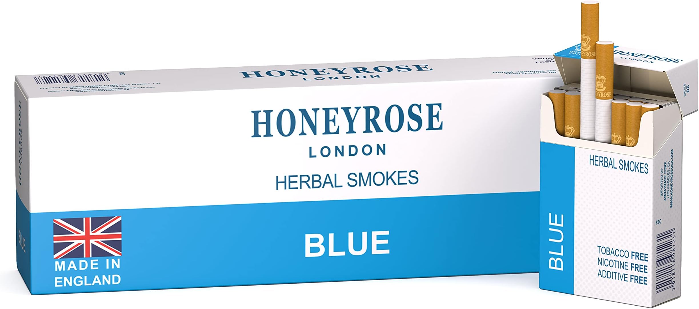 Herbal Cigarettes, Tobacco & Nicotine FREE, Made in England, 1 carton/10 packs
