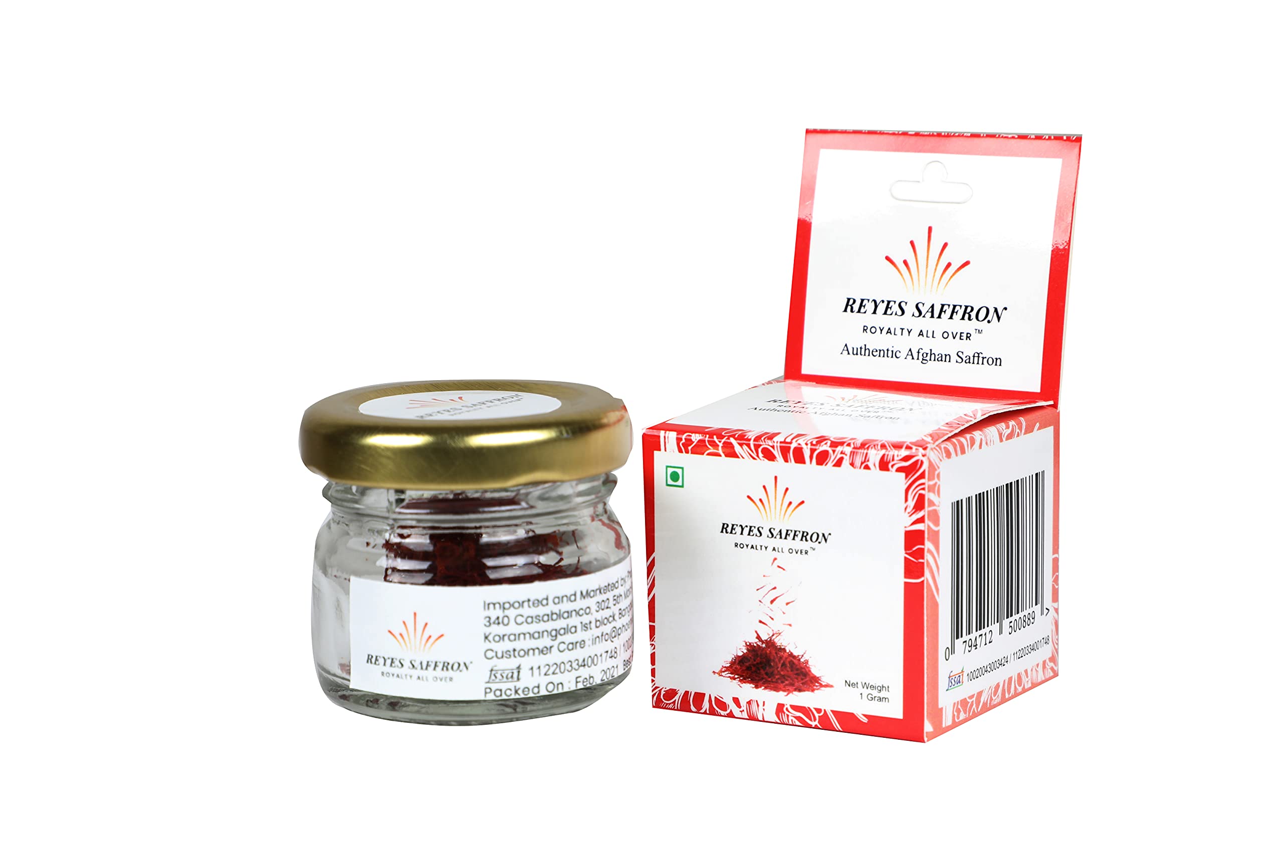 Reyes Saffron: 1 Gram (Afghan Saffron/Natural Kesar/Pure Kesari) for Biryani, Beauty, Desserts, Tea and Sweets
