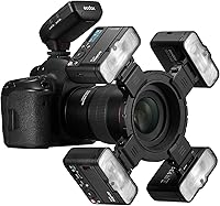 Vista 6 de Godox MF12 MF12-K2 Macro Flash de 12 W, control inalámbrico de 2.4G, modo TTL/M, batería de litio integrada de 3.7 V/6.29 W como flash TTL fuera