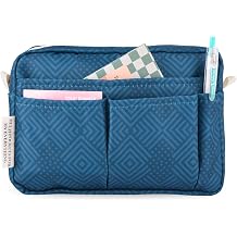 Portfolio Organizer with Multiple Pockets, Waterproof Travel Zippered Cosmetic Bag, Portable Storage Bag for Notebooks, Stationeries, Make-up, Journal Office Art Supplies.Berry Blue Green