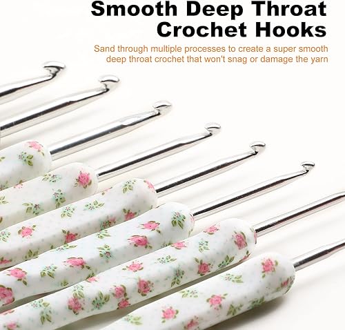 Miniatura 2 de KOKNIT Kit de ganchos de ganchillo  Juego de 8 agujas de ganchillo extralargas con empuñaduras de goma suaves y ergonómicas y 8 tamaños de