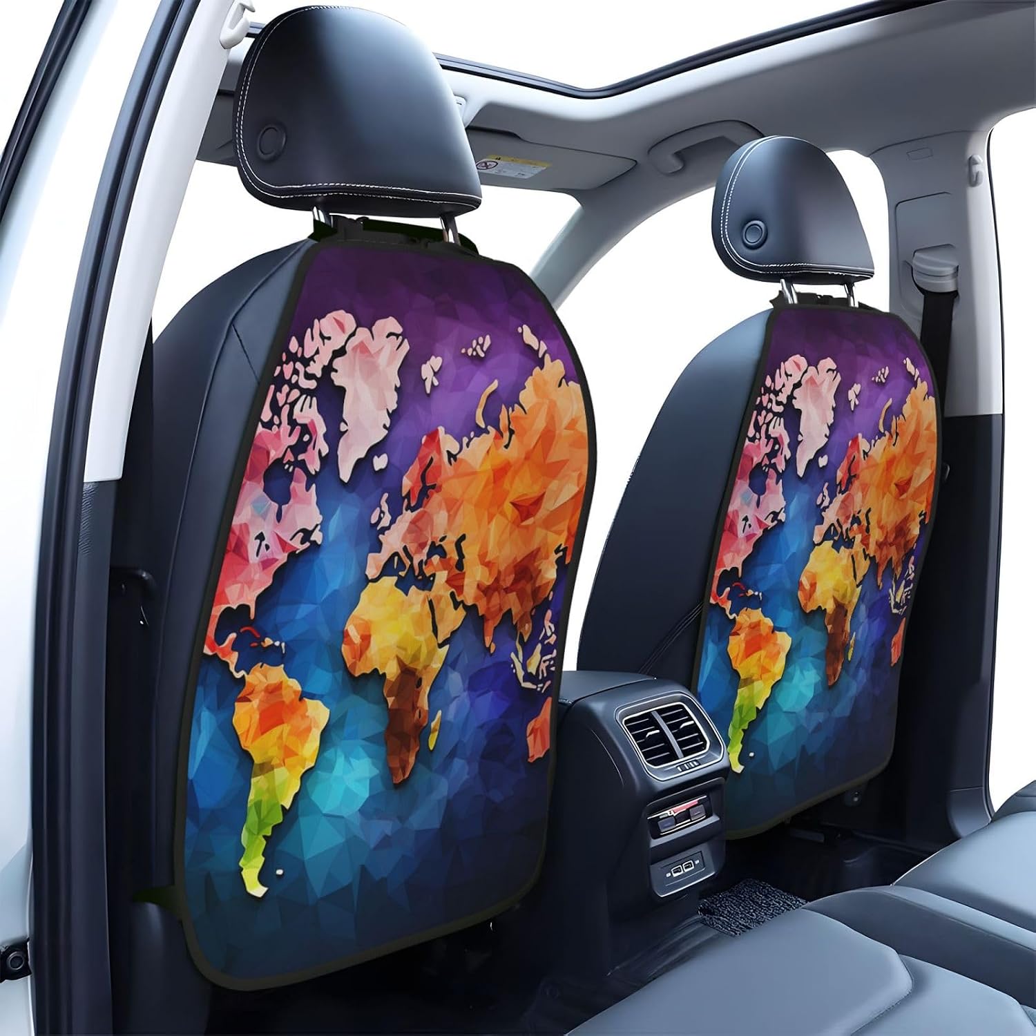 2 Pack Kick Mat Back Seat Protector Car Back Seat Cover For Kids Feet image 3