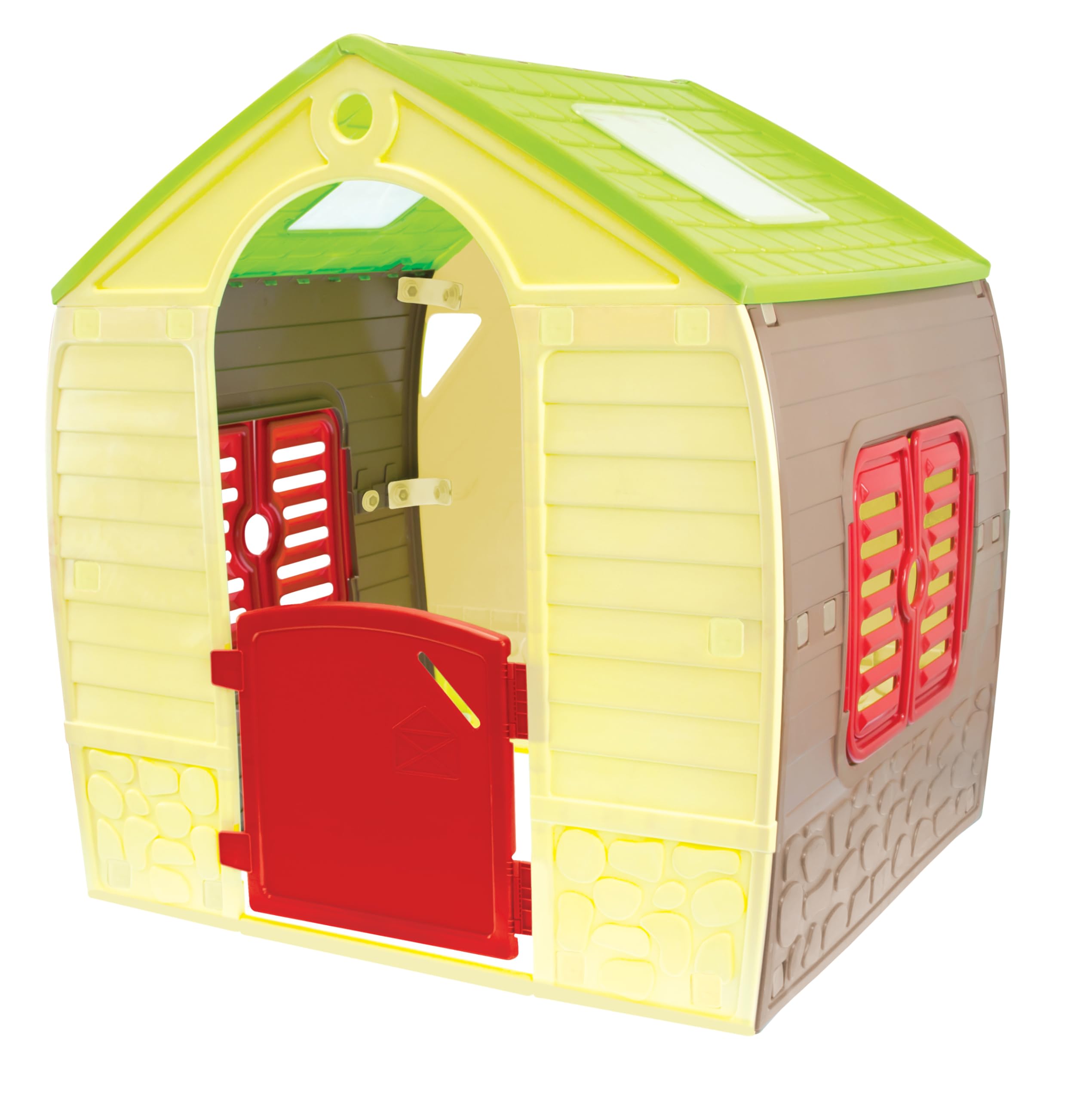 Mochtoys Spielhaus Kinder - Gartenhaus für Außen und Innen, Kunststoff Kinderspielhaus Für Garten Draußen, 102x88x108 cm