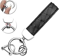 Vista 3 de Funda para llavero Mercedes Benz con llavero de cuero, carcasa de TPU suave, compatible con C E S G-Class CLA CLS GLA GLC GLS, llave de coche ect