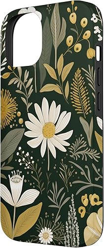 Vista 5 de Funda botánica retro para iPhone 11 Pro Max con diseño botánico bohemio y verde oliva