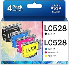 INK4U LC528 Cartucce compatibili per Brother LC528VAL Compatibile con Brother MFC-J6760DW, MFC-J6960DW, MFC-J6975DW, MFC-J6977DW stampante (LC528BK, LC528C, LC528M, LC528Y)