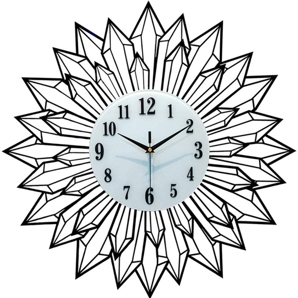 VHKJewE Black Metal Wall Clock Quartz Movement Silent Non Ticking 40x40cm 50x50cm 60x60cm(S)