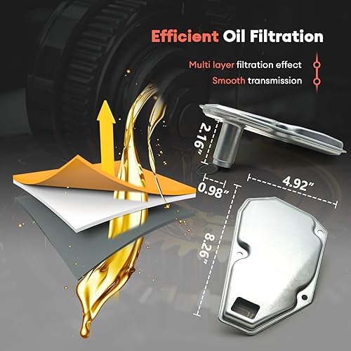 Miniatura 2 de TRANSPEED JF015E Kit de filtro de aceite de transmisión y junta de bandeja compatible con Nissan Sentra Tiida Versa Note Suzuki Swift Chevy Spark