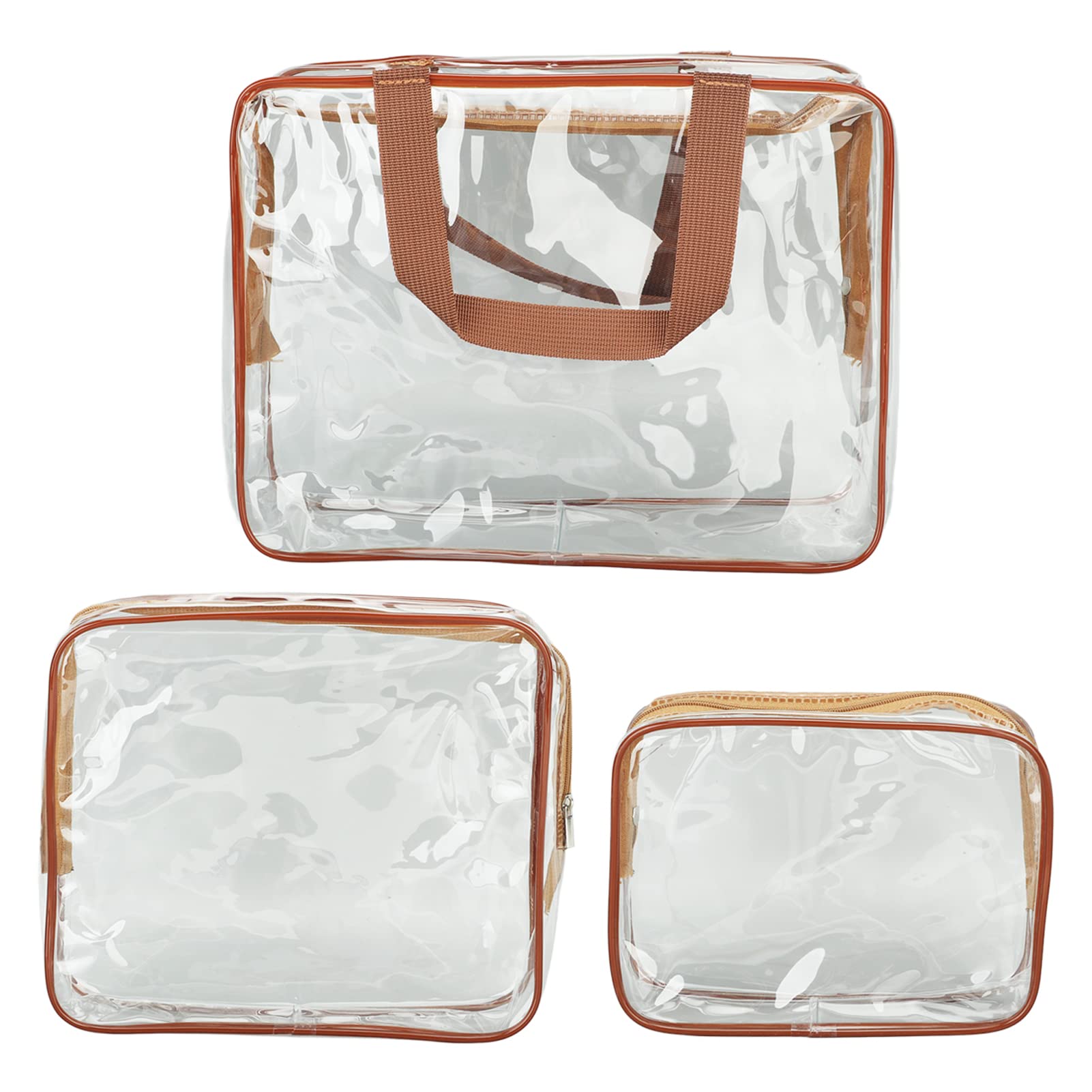 Beauty case trasparente impermeabile, con cerniera, per uomini, donne, bambini, viaggi, affari, rosa, M, alla moda