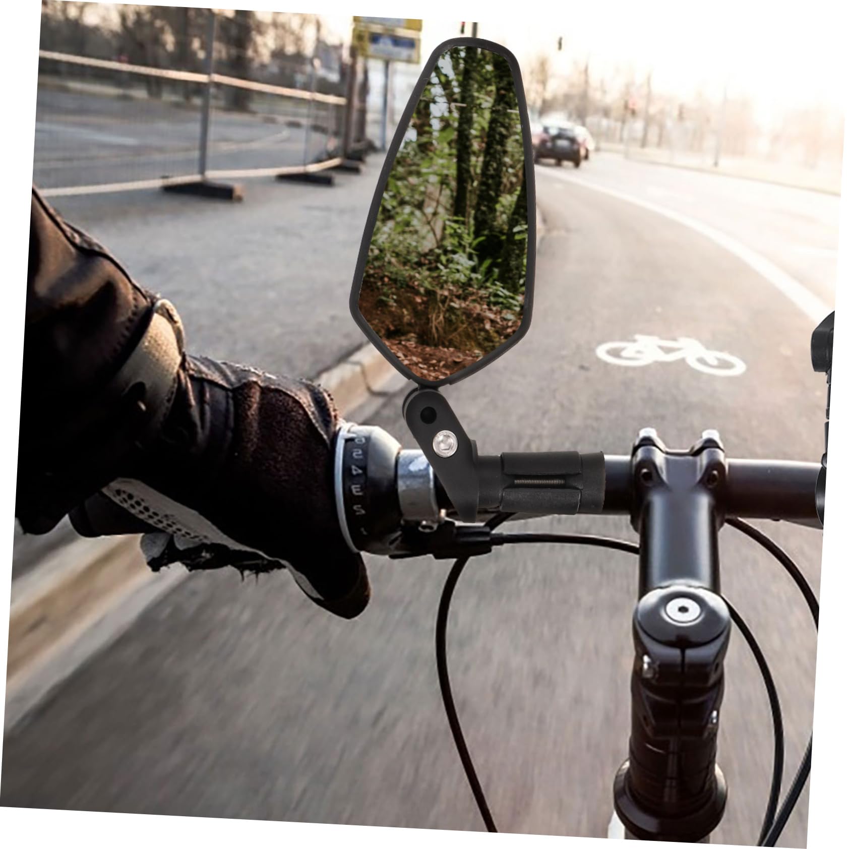Sosoport Rückspiegel Fahrradspiegel montieren Schild Fahrrad Seitenspiegel Radfahren Rennrad Spiegel Rennradspiegelsicherheitsinstrument Rückansicht für Fahrrad Nylonharz Schwarz