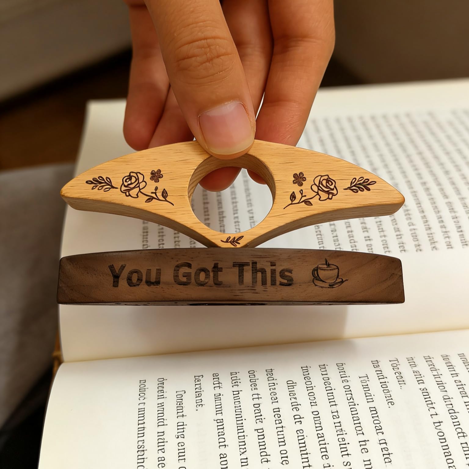 Buchseitenhalter, handgefertigtes Walnussholz-Lesezeichen, Holz-Seitenhalter zum Lesen, Geschenke für Buchliebhaber zum Geburtstag, Schulabschluss, 2 Stück