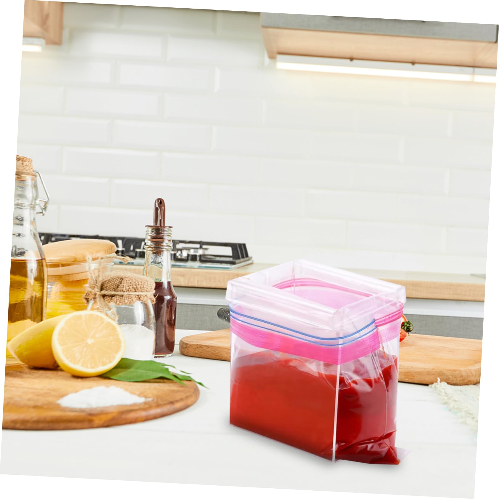 2pezzi per Sacchetti Stabile Congelatore e Preparazione Accessorio Versatile per Organizzazione e Conservazione