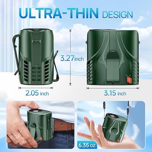 Miniatura 4 de Ventilador de cintura personal portátil 2025 y ventilador de cuello, motor sin escobillas de 14000 RPM, recarga de 40 horas de funcionamiento,