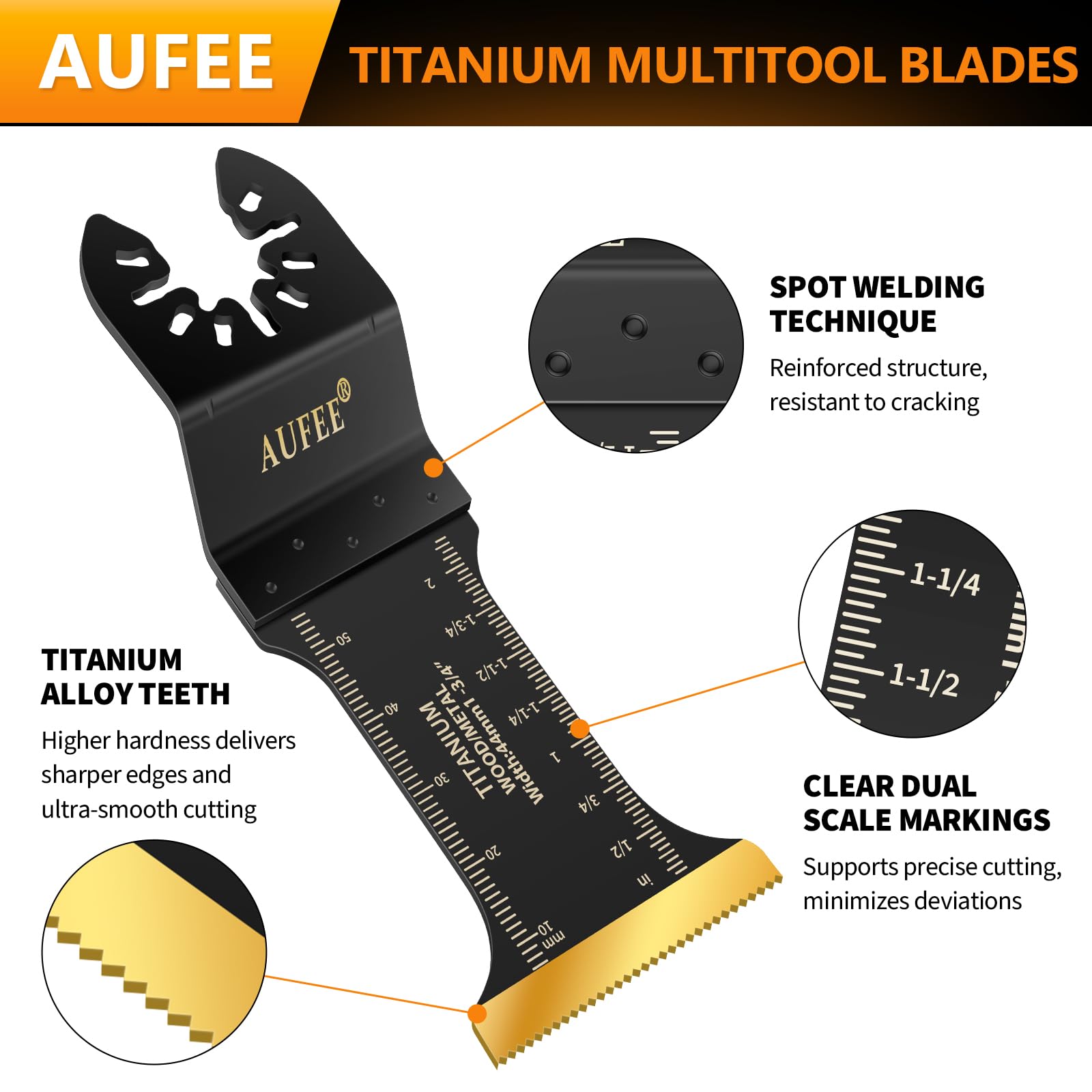 30 cuchillas oscilantes, cuchillas profesionales universales de titanio para madera, plásticos, clavos de metal, cuchillas multiherramienta duraderas de liberación rápida, compatibles con Dewalt