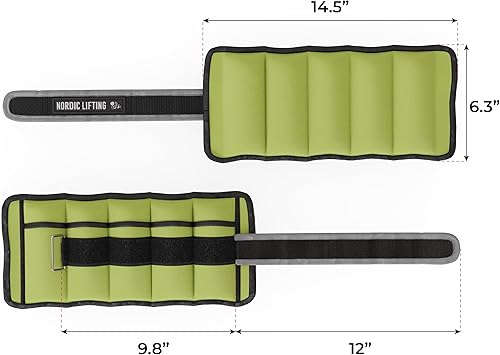 Vista 7 de Nordic Lifting - Correa ajustable para el tobillo 1 par de puños con peso de 1 a 5 libras para caminar, fitness y entrenamiento