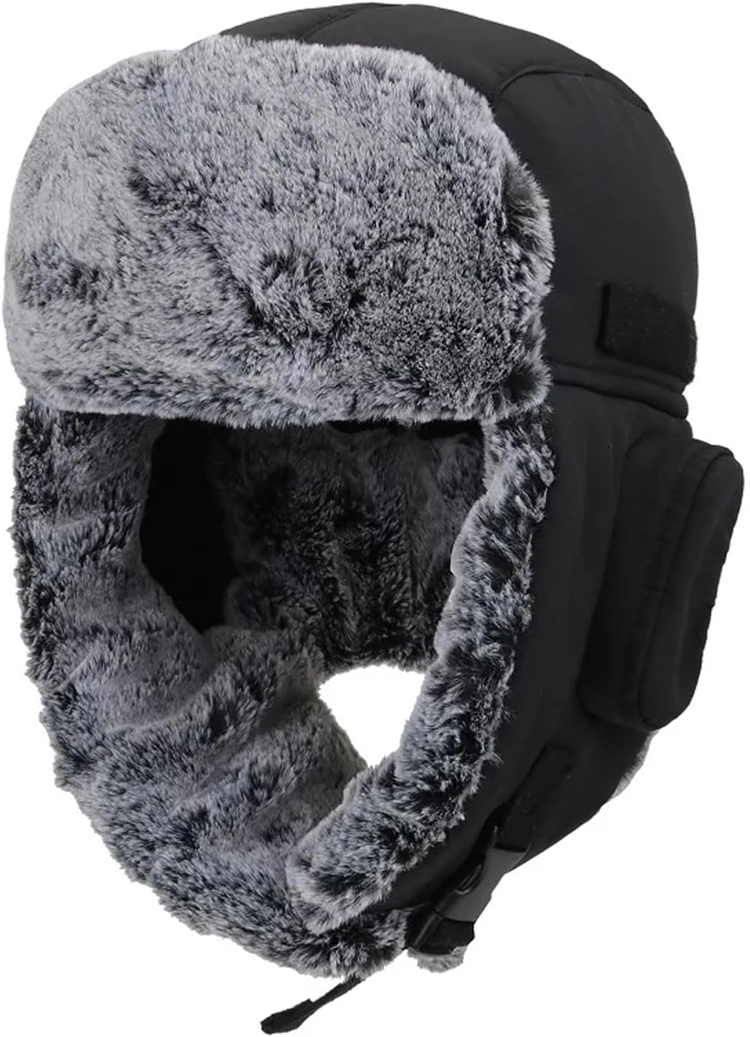 Men's Trapper Hat with Faux Fur Linning Eskimo Windproof Waterproof Winter Warm Hats Hunting Skiing for Cold Weather