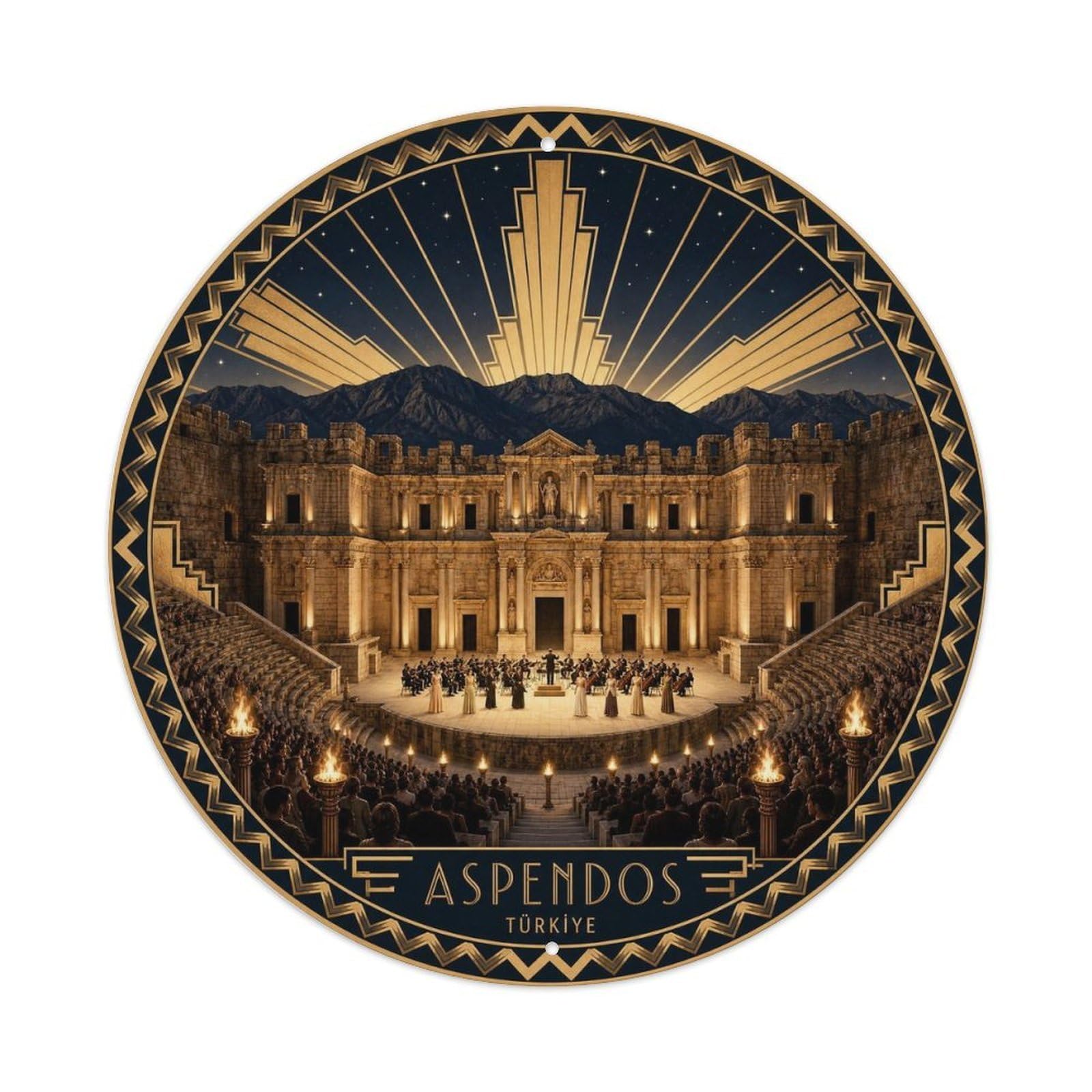 Aspendos Antalya Turkey Ancient Theater Heritage Deco Metal Tin Sign