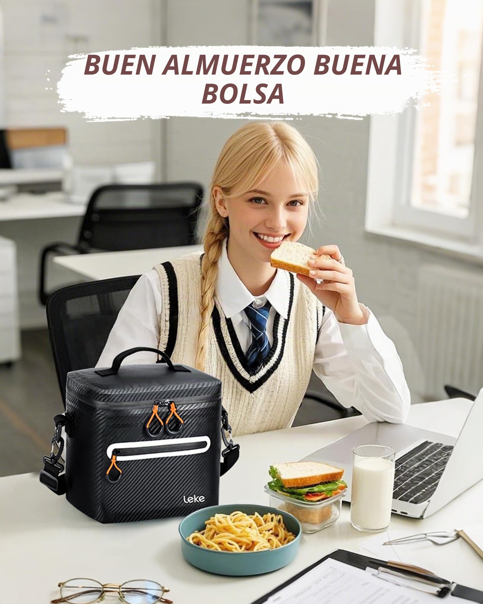 Lekesky Bolsa Termica Porta Alimentos 20 litros, Bolsa Nevera e Impermeable, Mantiene la Temperatura hasta 24 Horas, Ideal para Picnics, Acampadas, Excursiones a la Playa y Barbacoas,Negro