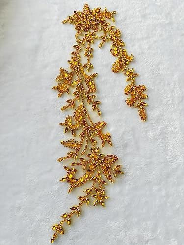 Vista 111 de PLune Diamantes de imitación acrílicos brillantes hechos a mano en apliques de encaje, cuentas de costura, parches para accesorios para vestido