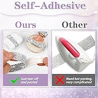 Vista 6 de 6 Rolls Self Adhesive Rhinestone Ribbons, Sliver Resin Rhinestone Strips, Diamond Crystal Rhinestone Ribbon Roll Stickers Glitter Bling Ribbons for