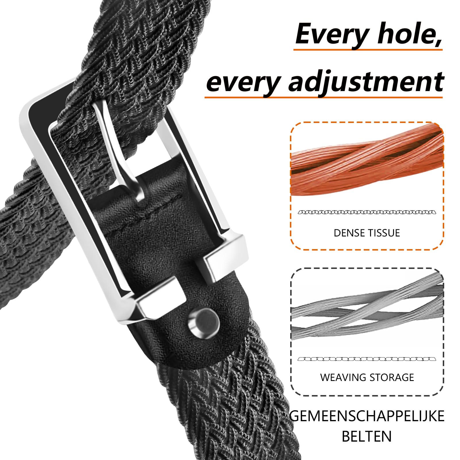 LAKIDAY Cintura in Tessuto Cintura Elasticizzata Cintura intrecciata cintura intrecciata Elastica perUomo e Donna ampia lunghezza da 3,5 cm da 100 cm a 130 cm