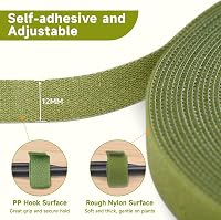 KINGLAKE 10m Öntapadós Növénykötöző Szalag - 12mm Széles Tépőzáras Kertészeti Rögzítő Világoszöld Nylon Növénytámasz Zsinór Virágokhoz, Fákh 2