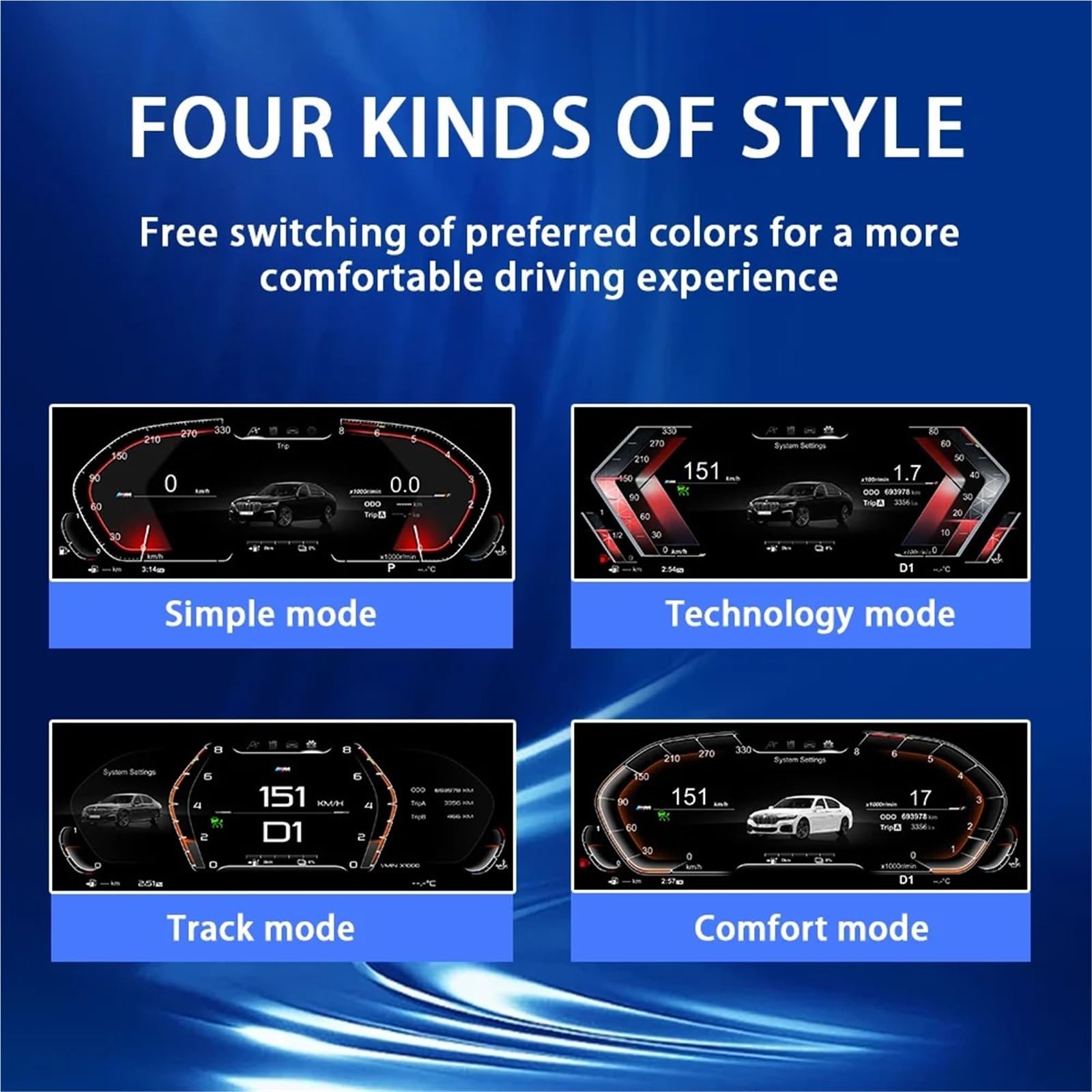 Tacómetro Compatible con el sistema NBT de BMW Serie 3 F30 F31 GT F34 (2013-2019), panel de instrumentos del coche, cabina para pantalla LCD.(NBT F30 F31 F34)