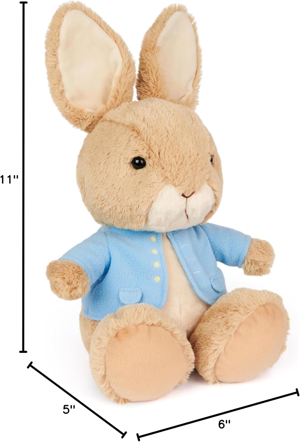 GUND Beatrix Potter Peter Rabbit Silly Pawz Plush, Easter Bunny Stuffed Animal for Ages 1 and Up, Brown/Blue, 11”