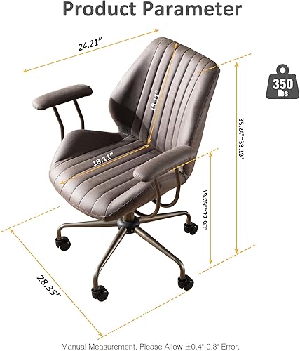 Miniatura 3 de OVIOS Silla ergonómica de oficina moderna silla de escritorio para computadora silla de escritorio de tela de gamuza con soporte lumbar para