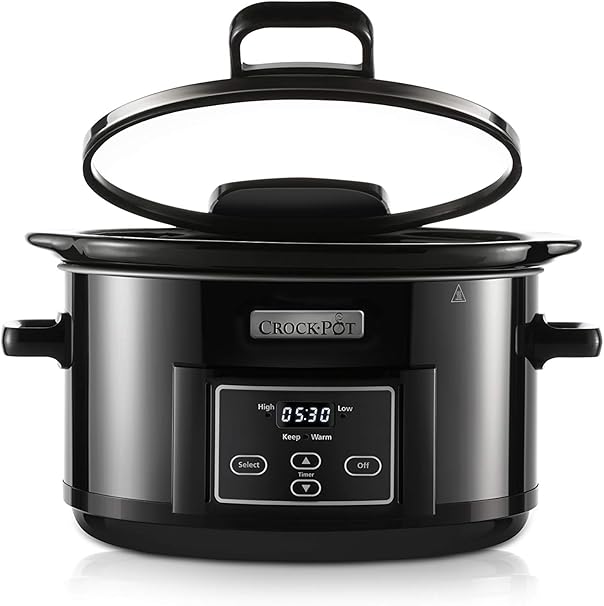 CrockPot Digital Slow Cooker with Hinged Lid, Programmable Display, 4.7L (4 People), Keep Warm