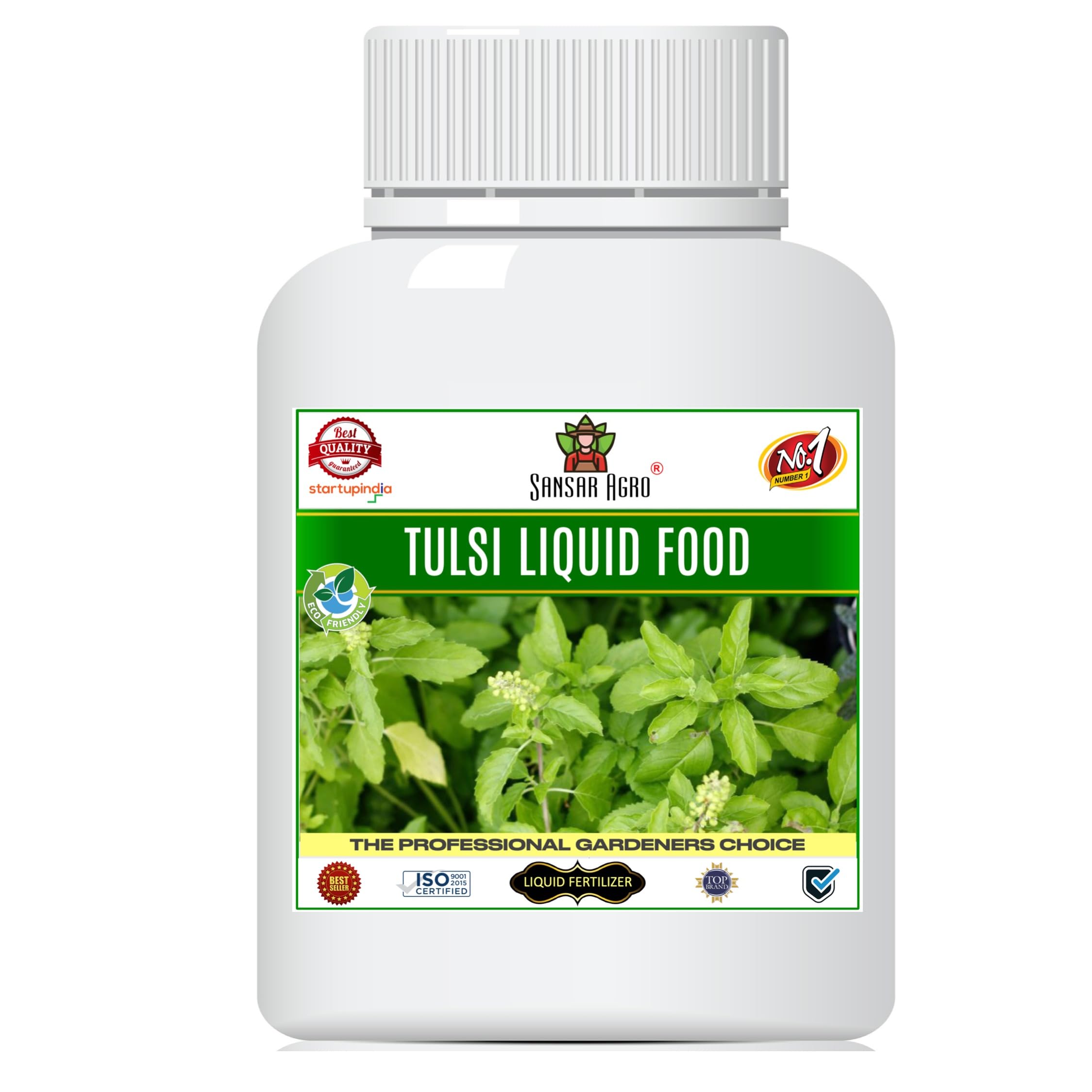 Sansar Agro® Tulsi Food Liquid Fertilizer, Premium Essential Liquid Fertilizer for the Best Growth of Holy Bisil Plants with Growth Nutrients and Charged Micro-organism (250 ml)