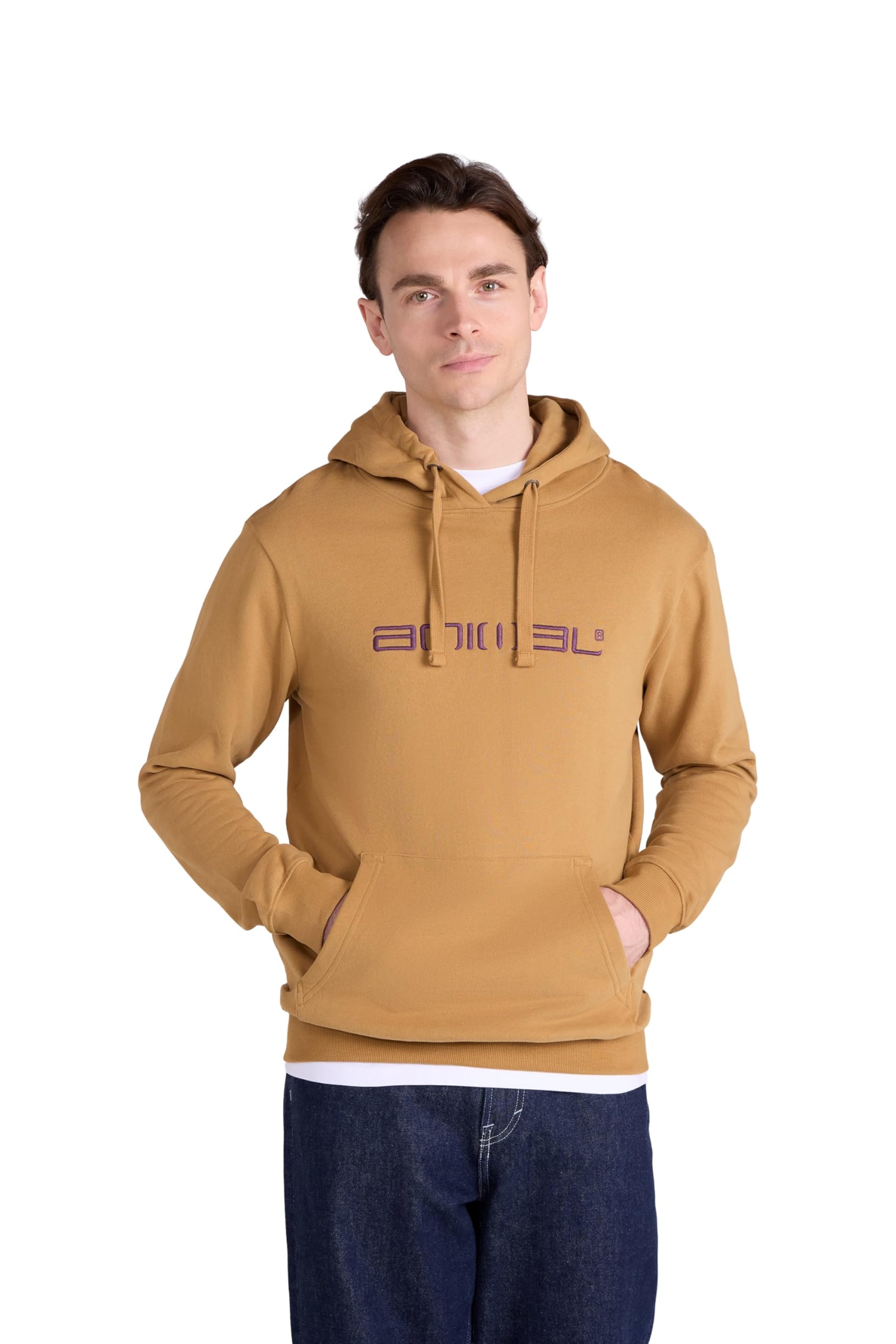Animal Men's Pale Yellow Driver 100% Cotton Logo Hoodie Xxl