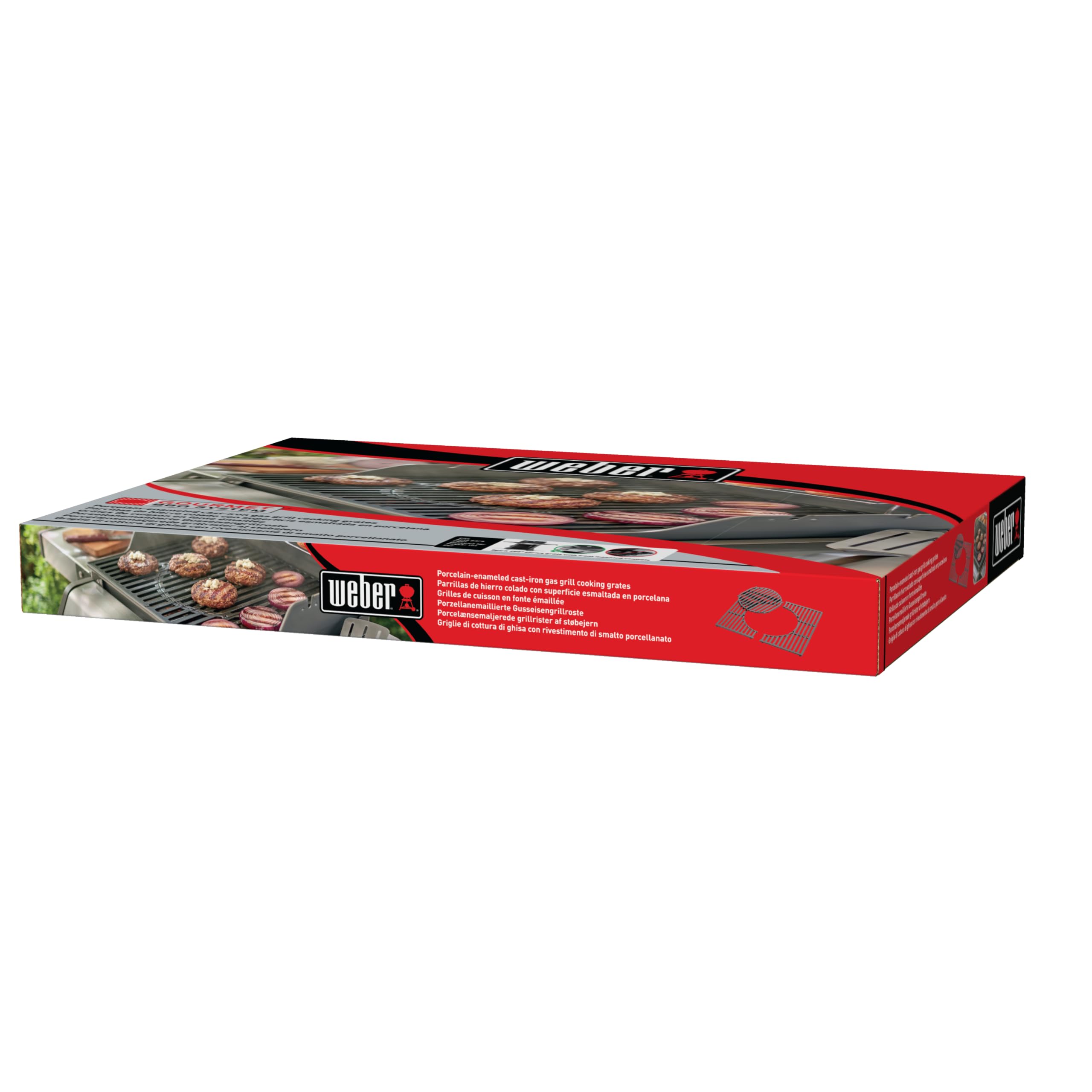 Weber Griglie di Cottura per Spirit Serie 200 e 300 (dal 2025) e Serie 200 (Prima del 2025) / in ghisa, Sistema Gourmet BBQ, Calore Uniforme, robuste e Facili da Pulire – Nero (8846)