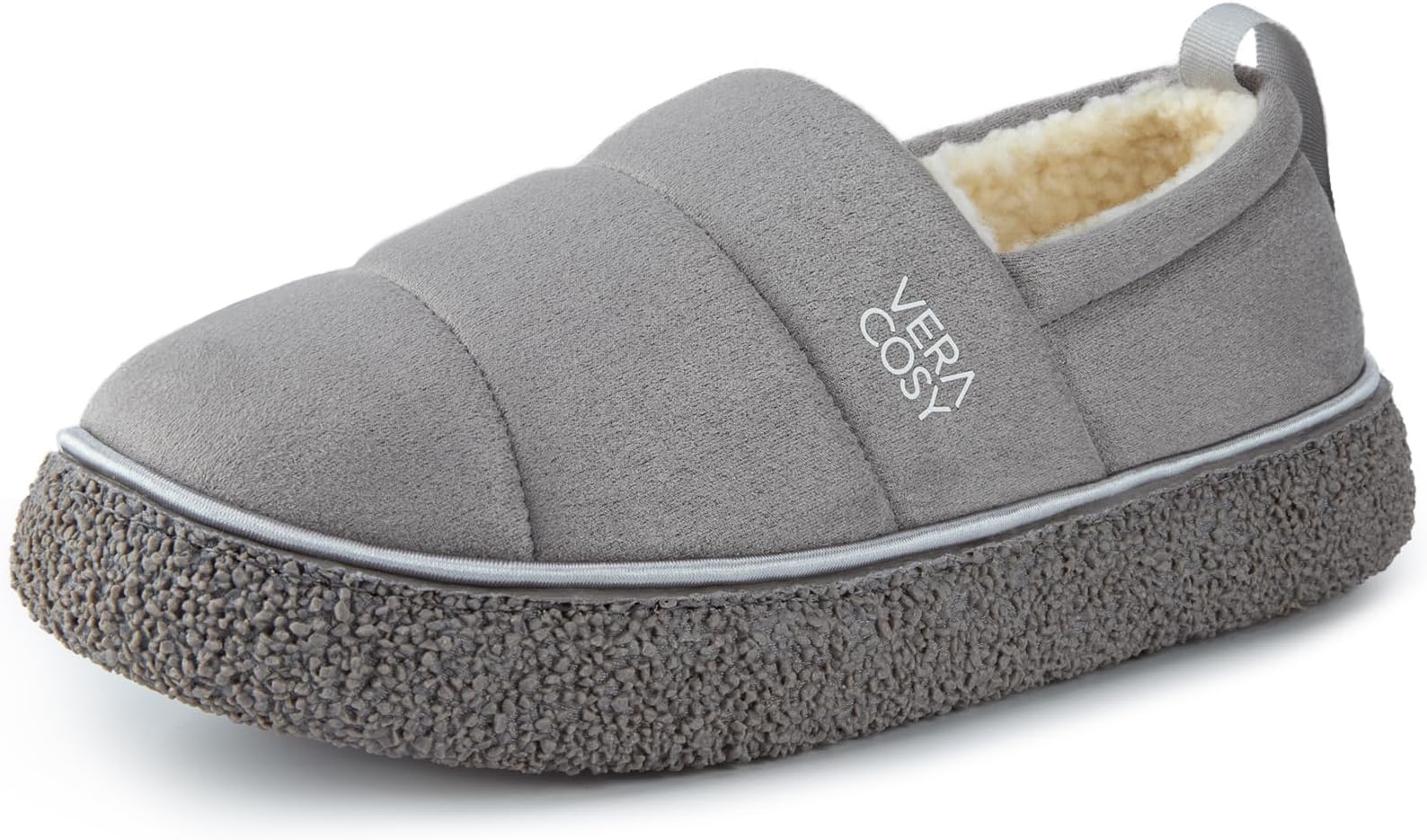 VeraCosyWomen's Quilted Closed-back Slippers Technical Fabrics Warm Soft Comfy Non-slip Memory Foam Indoor House Shoes