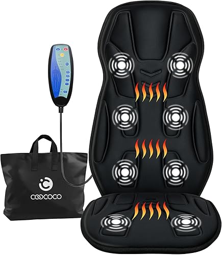 Miniatura 8 de CooCoCo Shiatsu Masajeador de cuello y espalda con calor, almohadilla para silla de masaje para aliviar el dolor de cuerpo completo, masajeador de