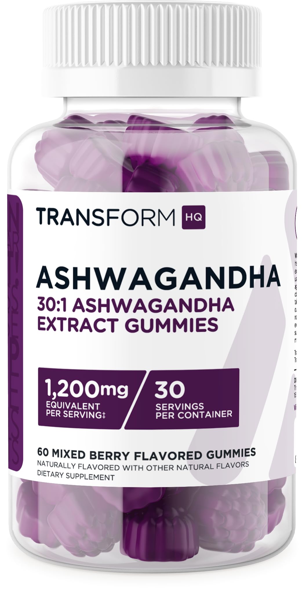 Amazon.com: TransformHQ Ashwagandha (Mixed Berry) 60 Gummies for